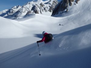 Amy having fun in the powder